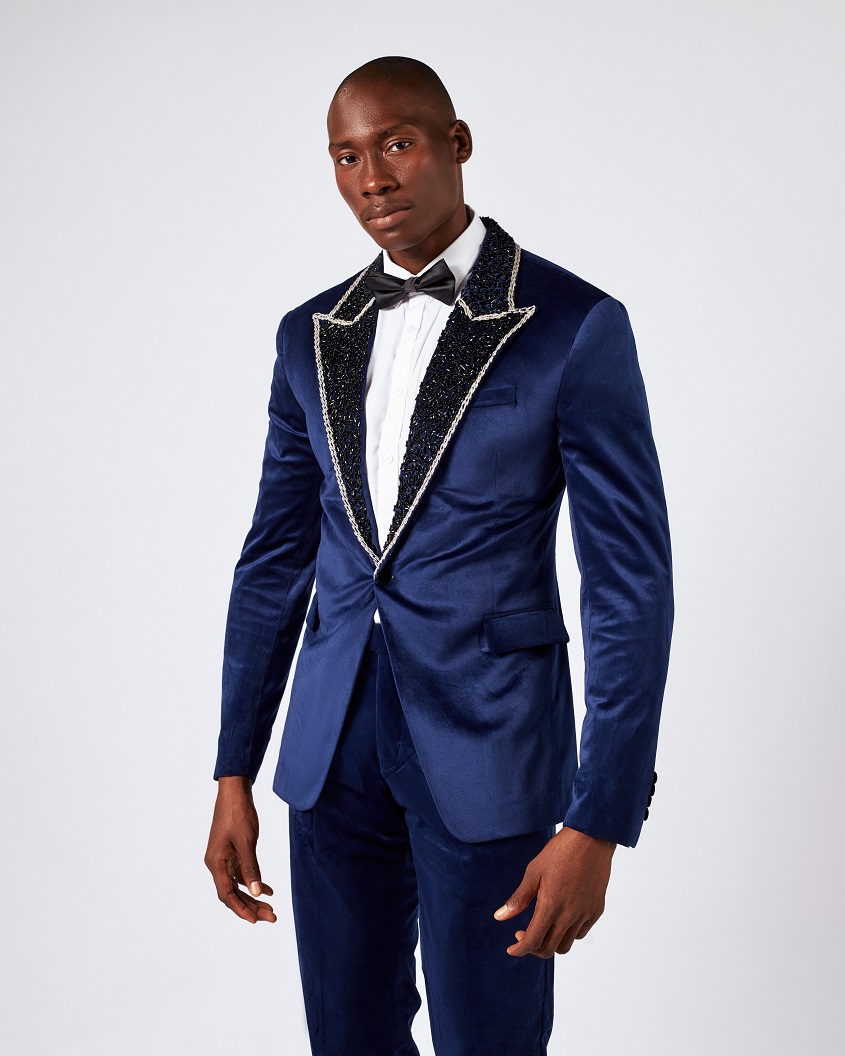 Royal Blue Velvet Jacket + Bowtie