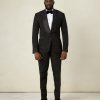 Black jacquard shawl lapel stoned Tuxedo Suit