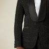 Black jacquard shawl lapel stoned Tuxedo Suit